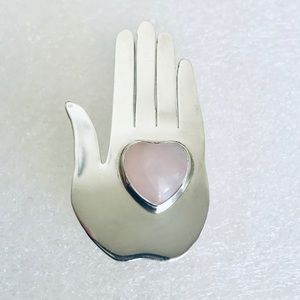 COPY - Sterling Rose Quartz Artisan brooch
